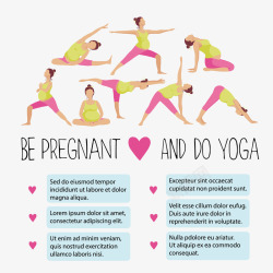 孕妇瑜伽健身运动数据图表矢量图高清图片
