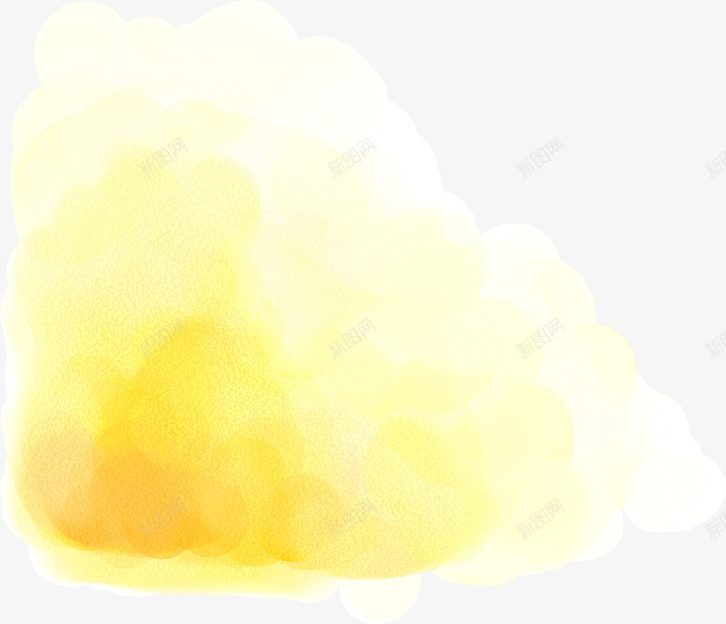创意手绘水彩黄色的云朵png免抠素材_新图网 https://ixintu.com 云朵 创意 水彩 黄色