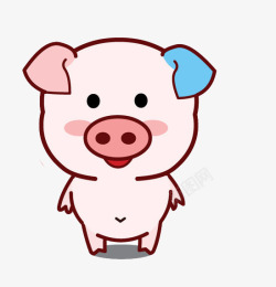卡通微笑的猪剪影素材