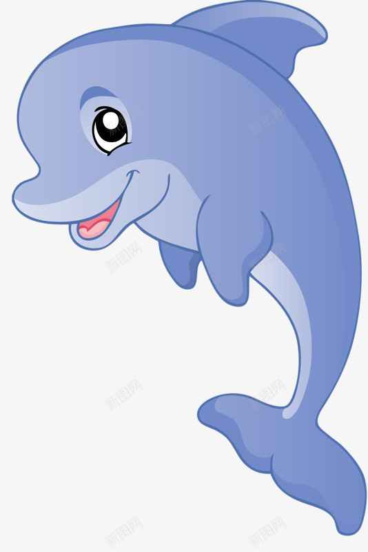 装饰卡通图png免抠素材_新图网 https://ixintu.com 动物 可爱 小海豚 蓝色