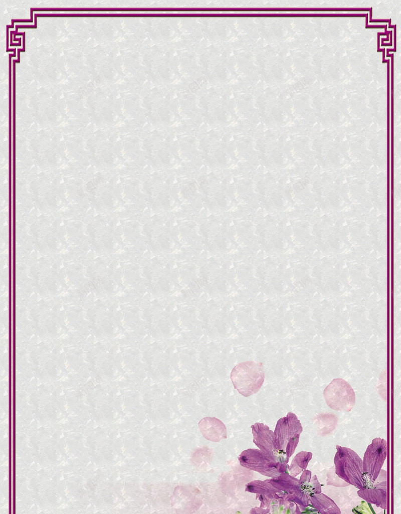 紫色欧美线条边框png免抠素材_新图网 https://ixintu.com 紫色花朵 紫色边框 花朵 边框