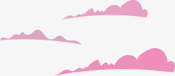简洁细长粉红色的云朵矢量图素材