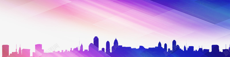 蓝紫色彩色城市png免抠素材_新图网 https://ixintu.com 平面背景 彩色城市 蓝紫色 装饰图案