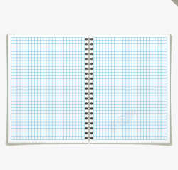 对开的蓝色格子记事本矢量图素材