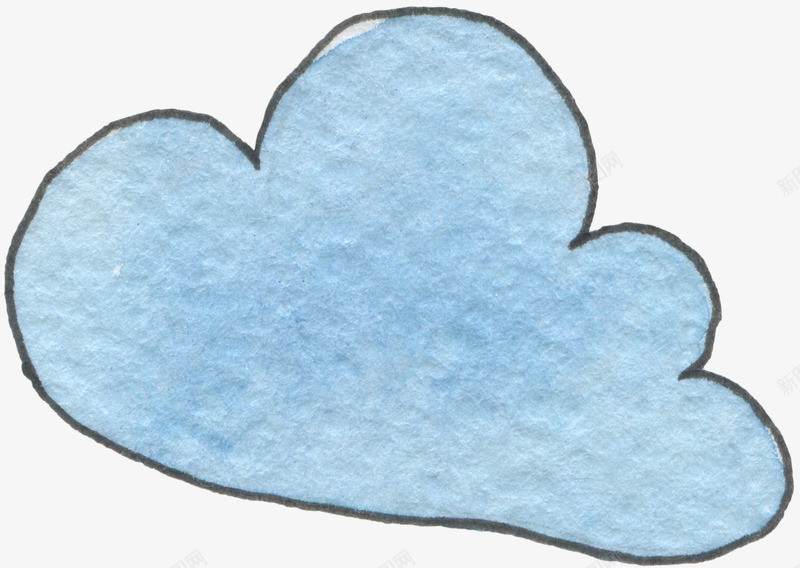 蓝色水墨云朵png免抠素材_新图网 https://ixintu.com 云朵 创意 好看的 彩绘 水墨 简笔 线条 颜料