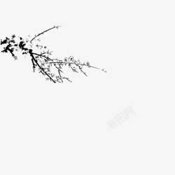 黑白树枝水墨树枝高清图片