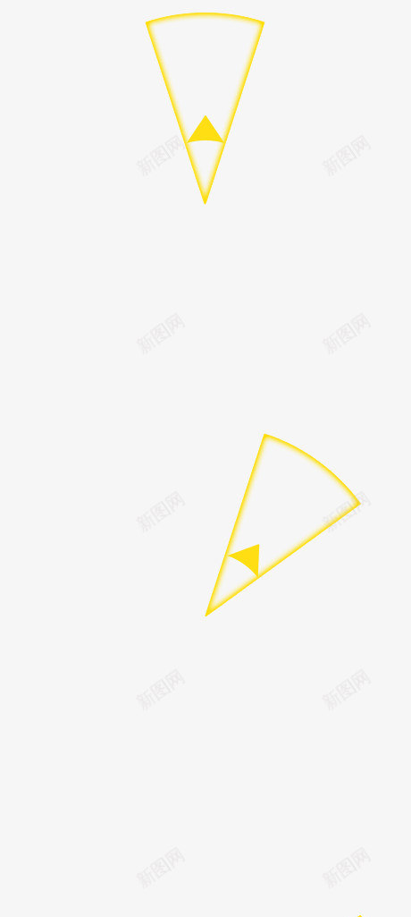 黄色三角形边框png免抠素材_新图网 https://ixintu.com 三角形 边框 黄色