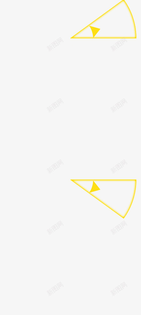 黄色三角形边框png免抠素材_新图网 https://ixintu.com 三角形 边框 黄色