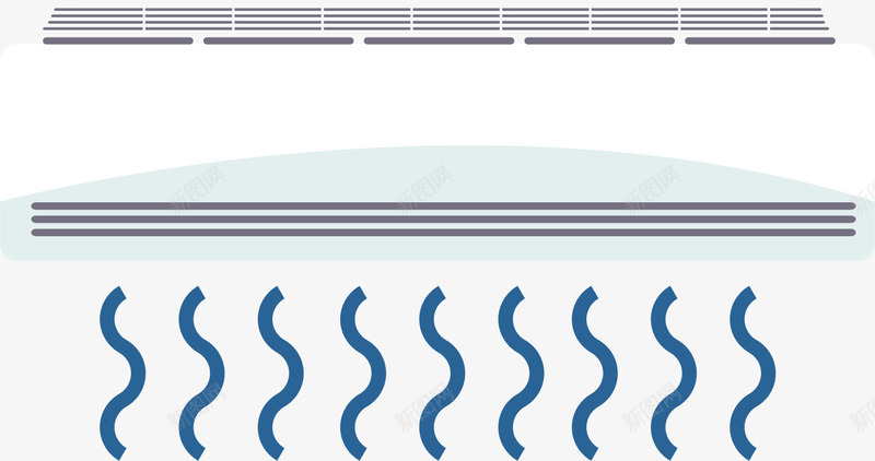白色简洁空调风矢量图ai免抠素材_新图网 https://ixintu.com 清新 白色 空调风 简洁 蓝色 矢量图