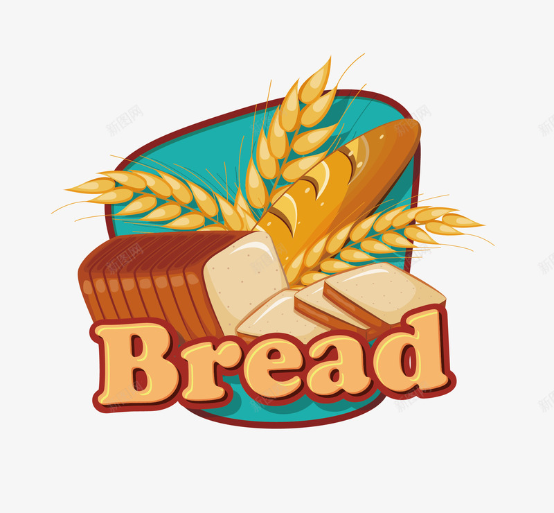 卡通简洁扁平化bread矢量图eps免抠素材_新图网 https://ixintu.com 卡通面包 扁平化bread 矢量面包 简洁面包 面包 面包png 矢量图
