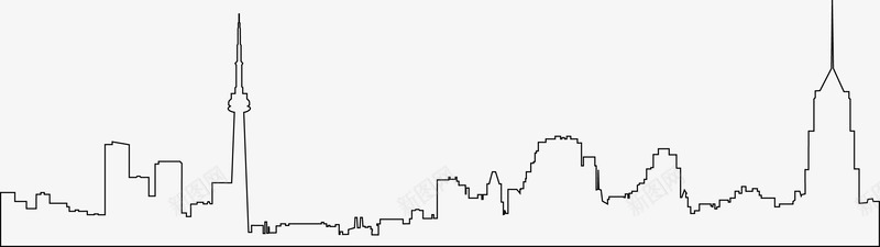 手绘城市图标png_新图网 https://ixintu.com 城市 城市建筑图 城市线框 建筑 手绘城市图 曲线 线条 线绘 边框 都市
