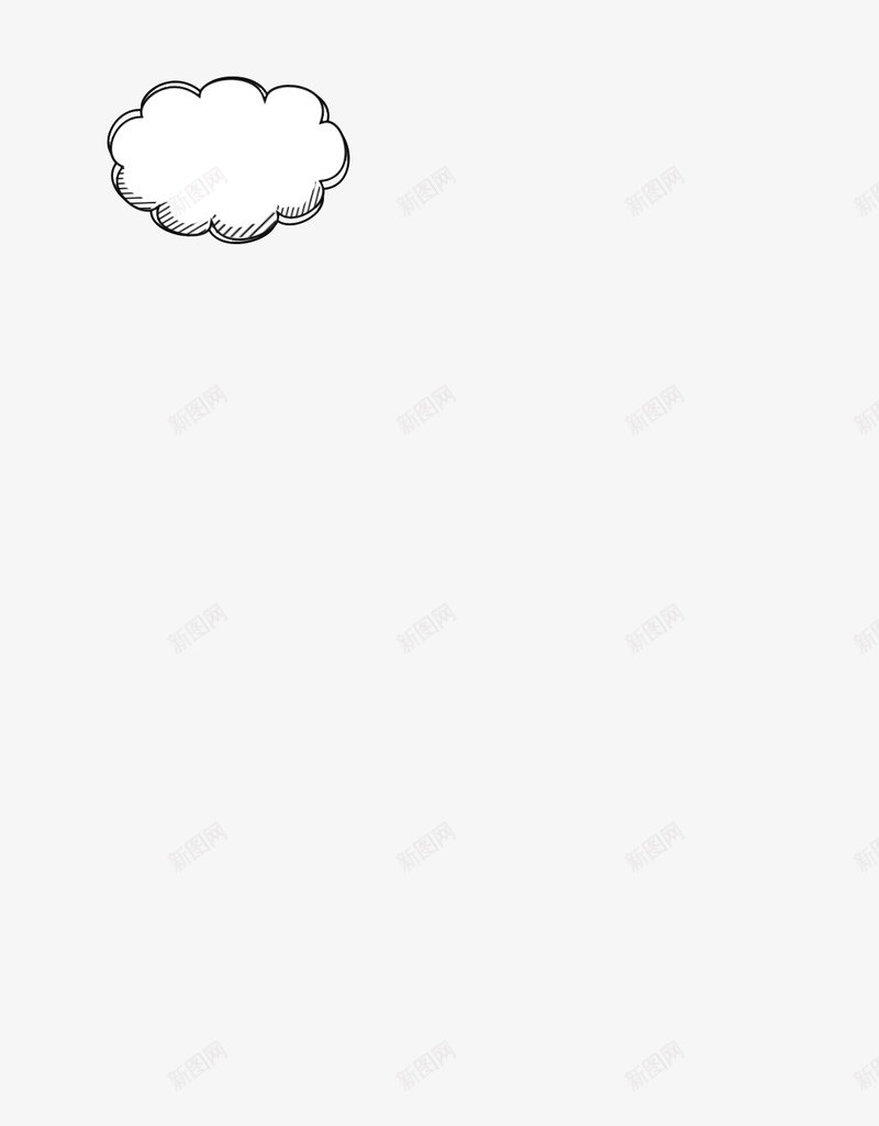 云朵描线对话框png免抠素材_新图网 https://ixintu.com 云朵 对话框 描线 简约
