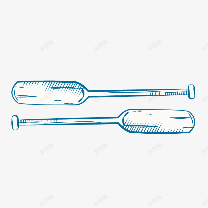 蓝色船桨png免抠素材_新图网 https://ixintu.com 夏日海洋 潜水航海运动 矢量海军元素