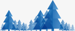 蓝色三角圣诞树花纹矢量图素材
