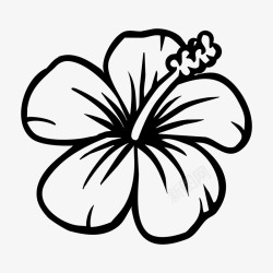 黑白自定义形状黑白花朵手绘线条高清图片