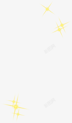 黄色清新星光装饰素材