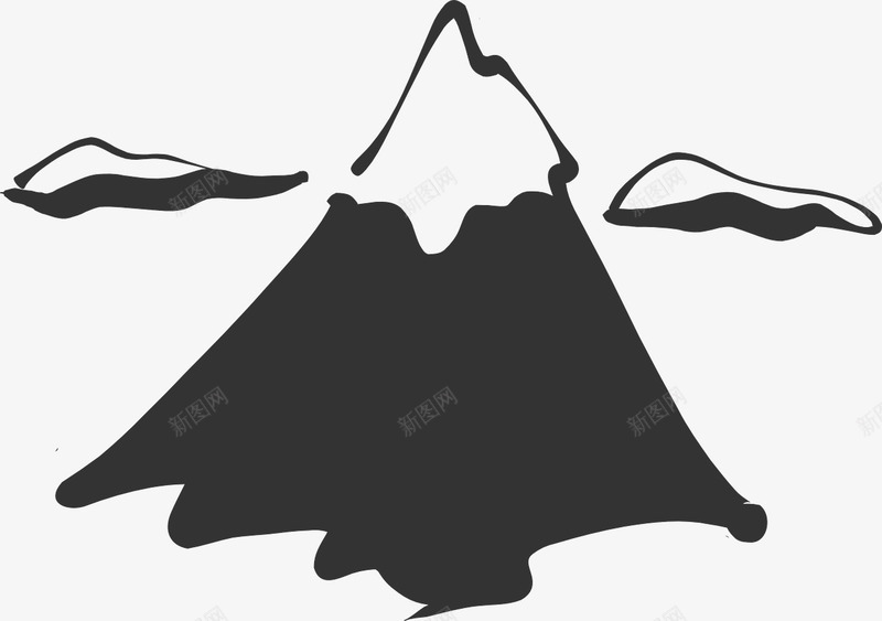 日本富士山png免抠素材_新图网 https://ixintu.com 山 旅游 火山 火山手绘 白云 美丽的富士山 雪顶