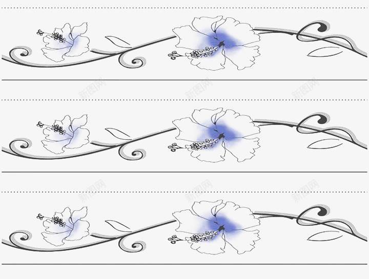 简约小白花几何png免抠素材_新图网 https://ixintu.com 清香 灰色 简洁 蓝色花蕊