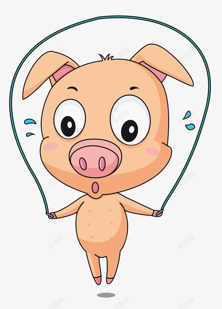 小猪跳绳png免抠素材_新图网 https://ixintu.com 卡通手绘 小猪 猪 跳 跳绳 跳绳比赛 蹦跳 运动 锻炼