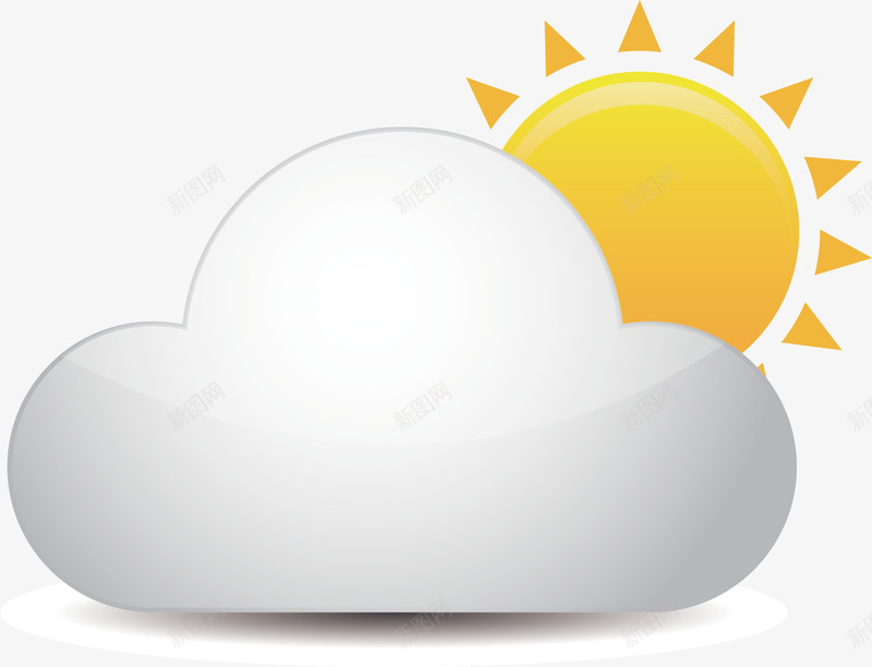 藏在云朵后面的太阳矢量图ai免抠素材_新图网 https://ixintu.com 云朵 创意 卡通 天空 太阳 手绘 美丽 矢量图