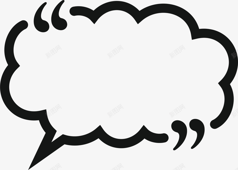 黑色云朵对话框png免抠素材_新图网 https://ixintu.com 云朵 对话框 线条 边框纹理 黑色