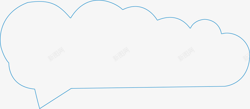 蓝色云朵状态的边框png免抠素材_新图网 https://ixintu.com 云朵 状态 蓝色 边框