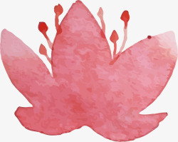 粉色水墨花卉图案素材