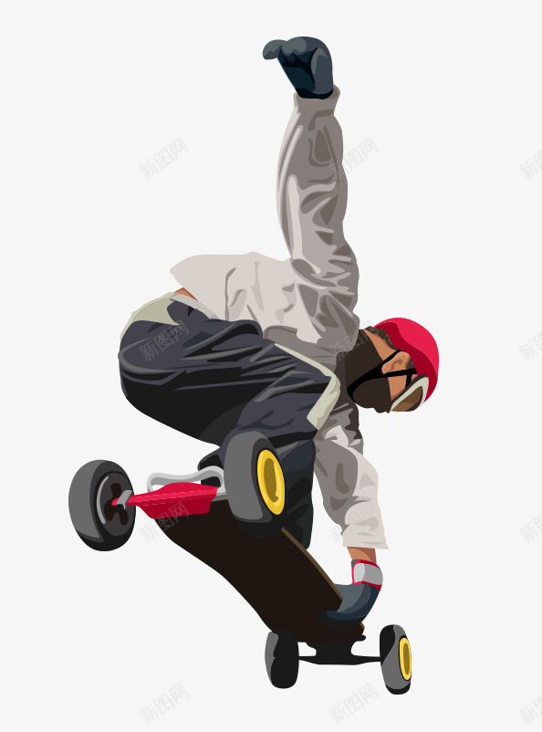 滑板的男人png免抠素材_新图网 https://ixintu.com 健身 滑板 男人 运动