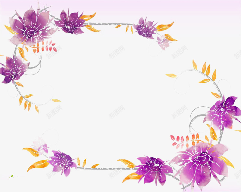 紫色花卉png免抠素材_新图网 https://ixintu.com 小清新 日化 花环 装饰画