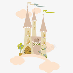 手绘卡通童话故事城堡素材