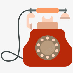 褐色的电话扁平化老式电话矢量图高清图片