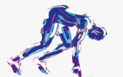 钖愬徃锻创意手绘起跑运动员高清图片
