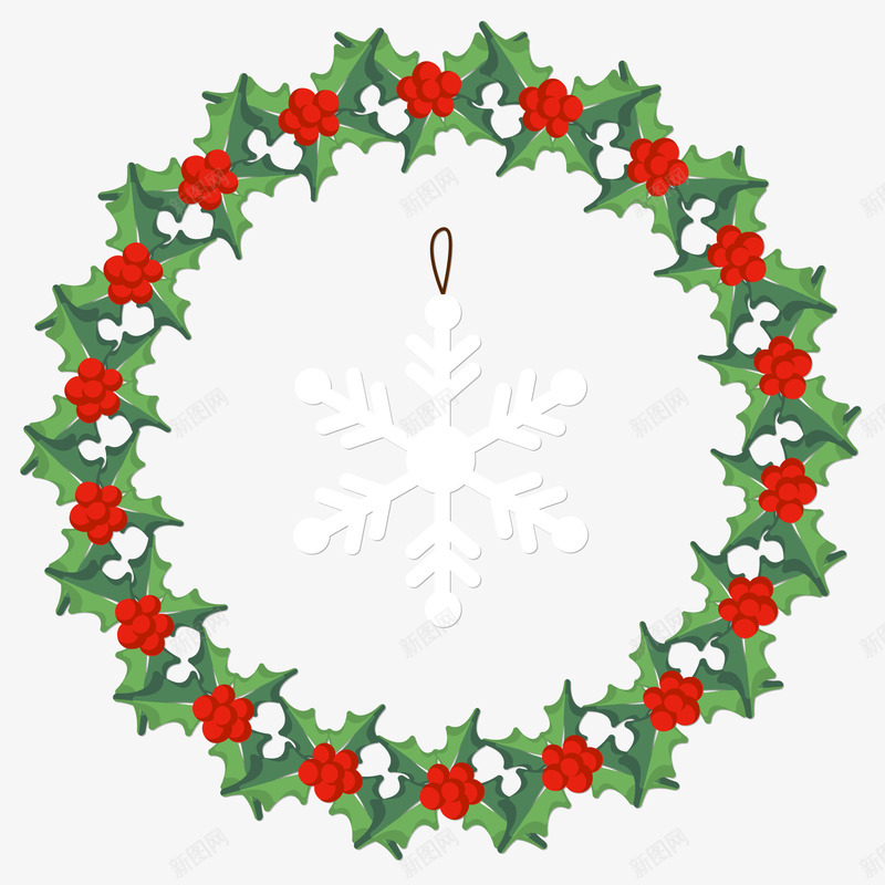 圣诞花环装饰图案矢量图ai免抠素材_新图网 https://ixintu.com Christma Christmas 圣诞节 圣诞花环 节日装饰 花环 装饰图案 矢量图