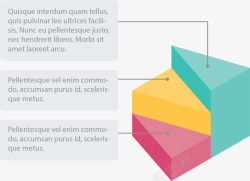 彩色ppt立体三角数据分析素材