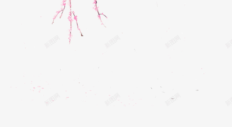 桃花树枝低垂装饰图案png免抠素材_新图网 https://ixintu.com 树枝 桃花 水彩 装饰图案