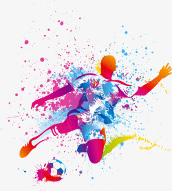足球世界杯踢足球插画高清图片