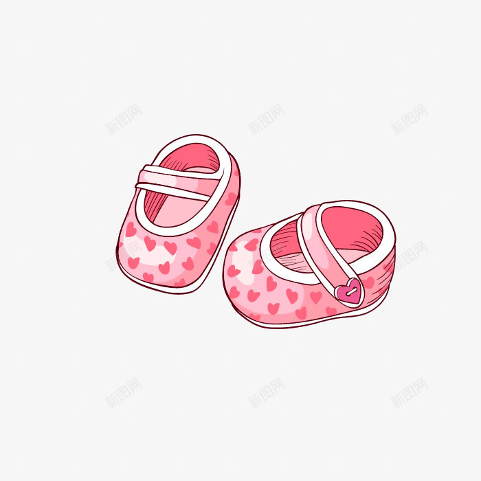 婴儿鞋png免抠素材_新图网 https://ixintu.com 可爱 圆点 婴儿鞋 粉色