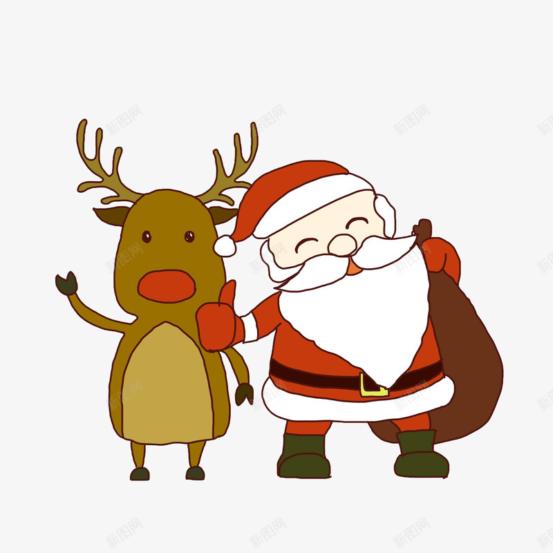 圣诞节圣诞老人开心麋鹿psd免抠素材_新图网 https://ixintu.com 圣诞老人 圣诞节 节日 麋鹿