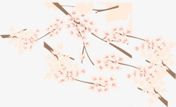 卡通手绘樱花花瓣装饰矢量图素材