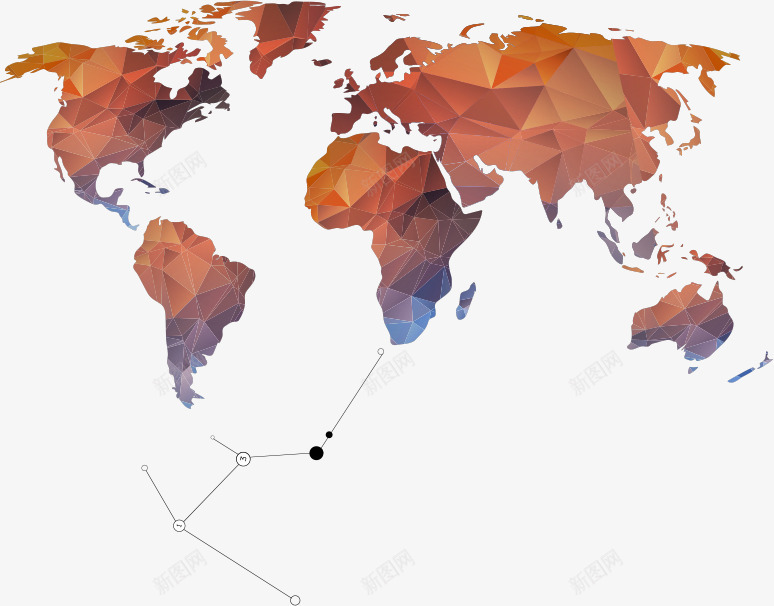 三角形世界地图png免抠素材_新图网 https://ixintu.com 三角形 世界地图 世界地图素材 全球地图 地图 矢量地图