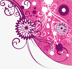 紫花边框片素材