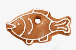 鱼饼棕色可爱动物的食物鱼饼干实物高清图片