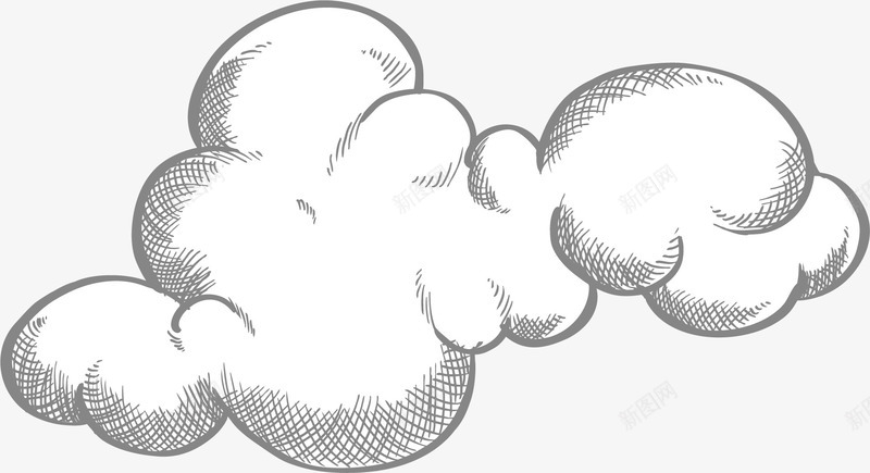 铅笔速写阴影云朵png免抠素材_新图网 https://ixintu.com 云朵 卡通云朵 手绘云朵 矢量云朵 简单速写 线描云 铅笔