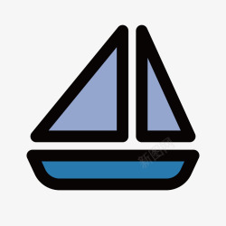 航行的小船蓝色帆船高清图片