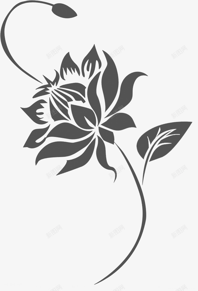花卉剪影花朵png免抠素材_新图网 https://ixintu.com 剪影 花卉 花朵