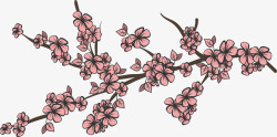 卡通春天粉色樱花矢量图素材