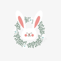 建议兔子头花环白兔高清图片