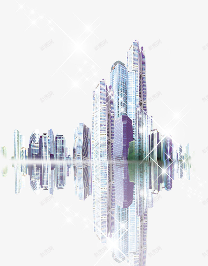 水晶城市装饰元素png免抠素材_新图网 https://ixintu.com 地产 城市 开发 星光