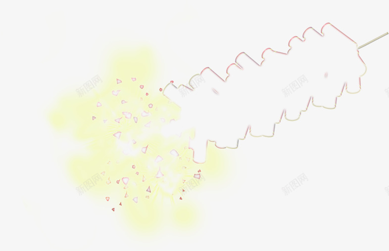 手绘黄色星光鞭炮装饰png免抠素材_新图网 https://ixintu.com 星光 装饰 鞭炮 黄色