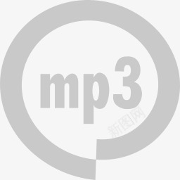 简洁灰色符号MP3图标图标